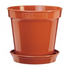 20.3cm Plastic Terracotta Premium Flower Pot - Pack of 5